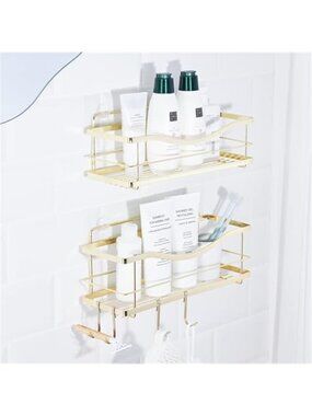 Stainless Steel Shower Caddy Adhesive Wall Shelf Organizer Rustproof Storage